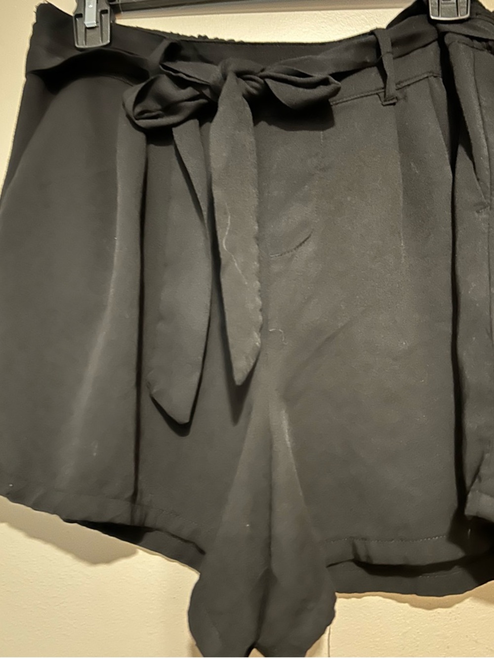 Black Women's Tie-Waist Shorts